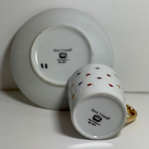 Coffee, Tea, Expresso Cup & Saucer Demitasse Set “Best Friends” 1997 Collection - Picture 4 of 6